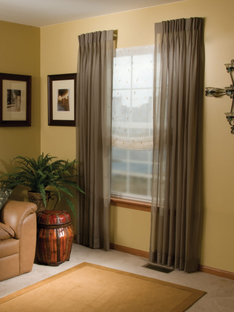 Stationary Side Panels And Drapery Gordon s Window Decor