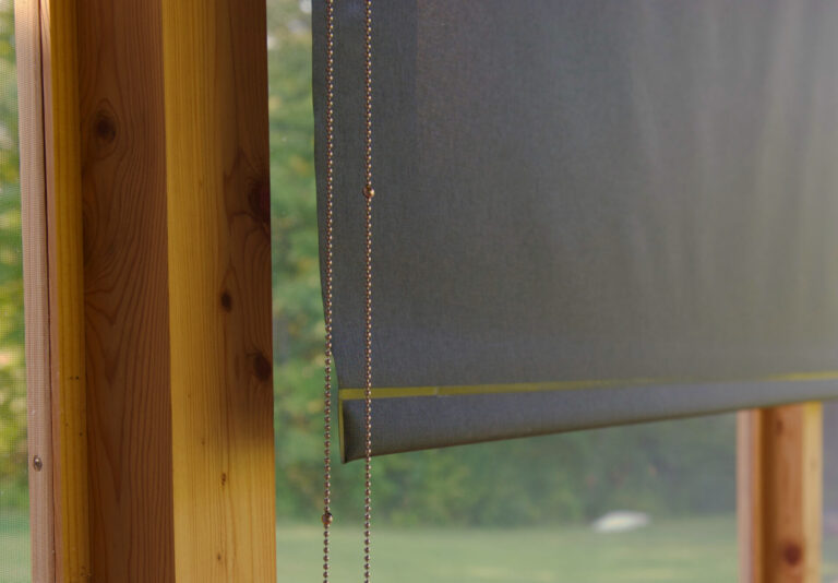 EcoSmart Roller Shade, 5% Openness, Outside Mount, Charcoal/Charcoal, Welded Hembar