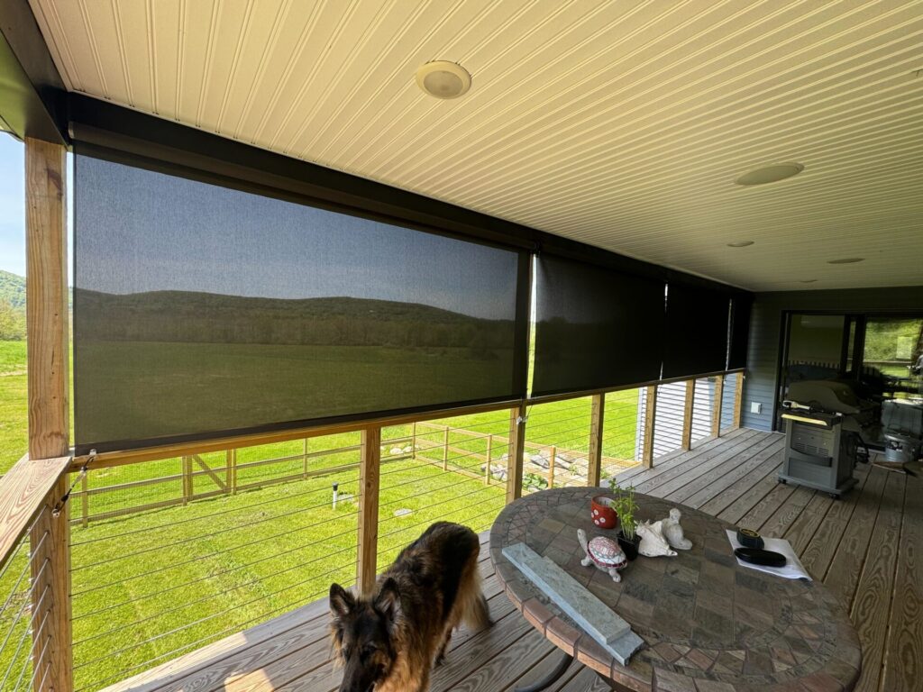 Insolroll Exterior Shade, 3% openness, Charcoal/Bronze, Outside Mount