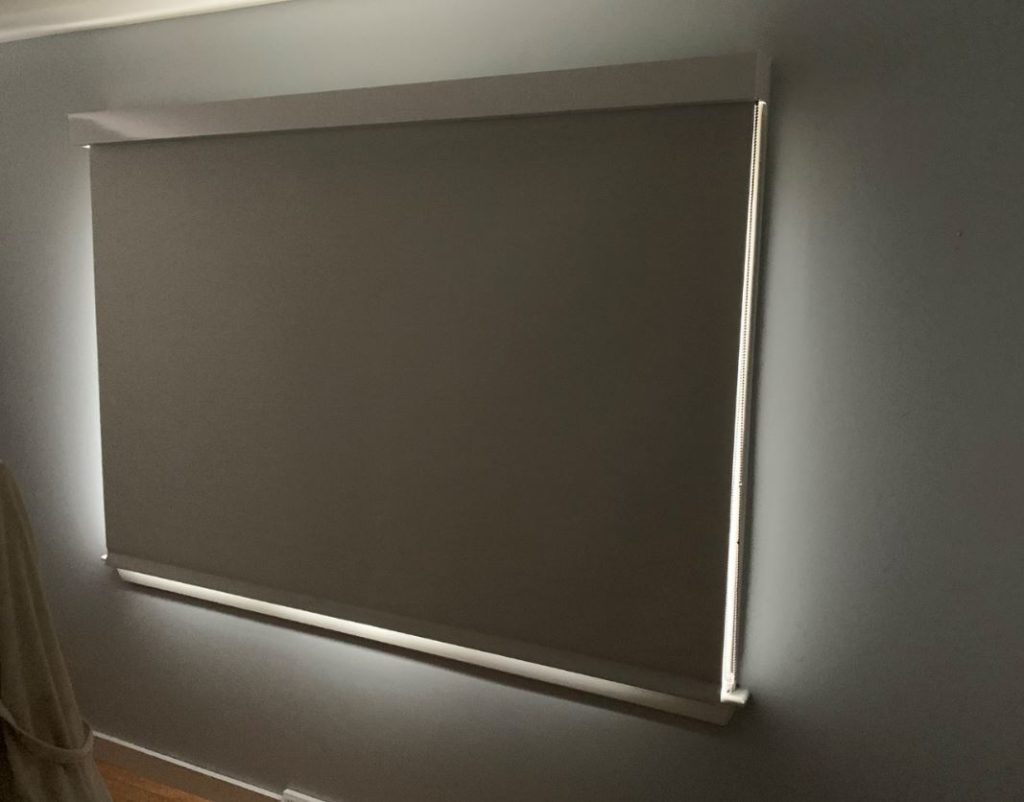 Roller Shade blackout with White Fascia 