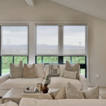 EcoSmart Roller Shades, Motorized, IB, Light-Filtering, N003-5, Net 3000, 5% White/Gray, White Fascia