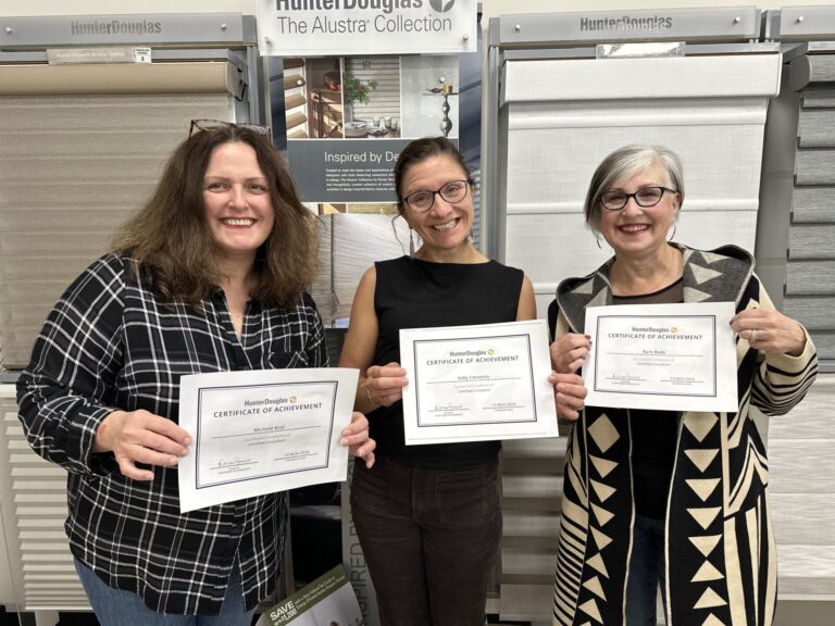 GWD Designers Certificate of Achievement with Hunter Douglas